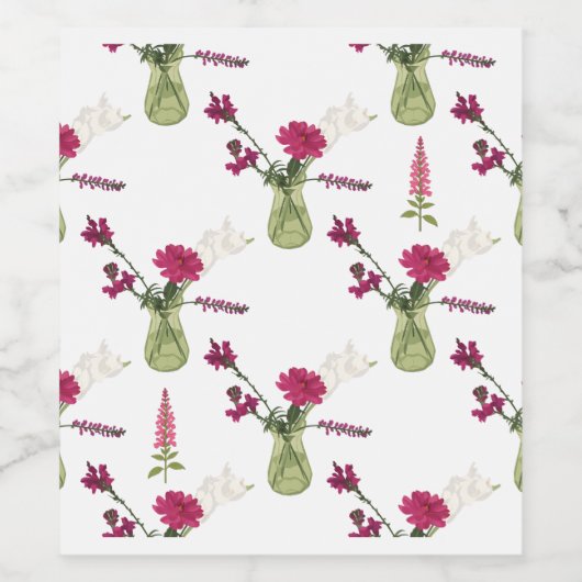 Exotisches Blumenarrangement im Glas ワインラベル (シングルラベル)