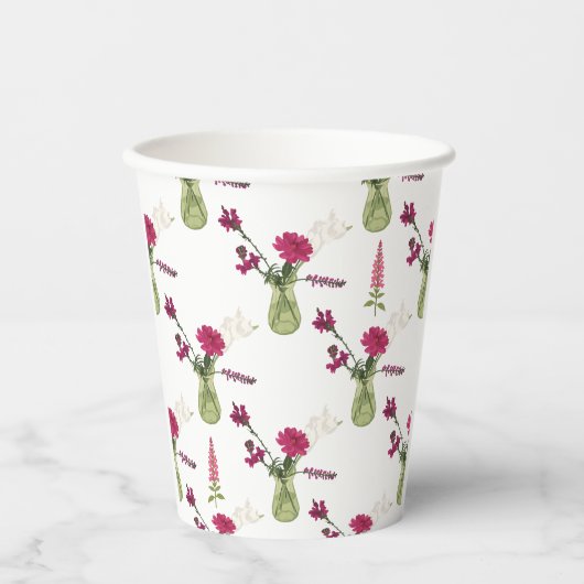 Exotisches Blumenarrangement im Glas 紙コップ (正面)