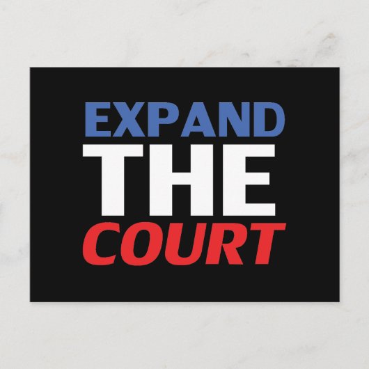 "Expand the Court"青い白い赤の黒 –  ポストカード (正面)