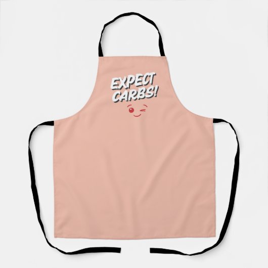 Expect Carbs! Funny Apron エプロン (正面)
