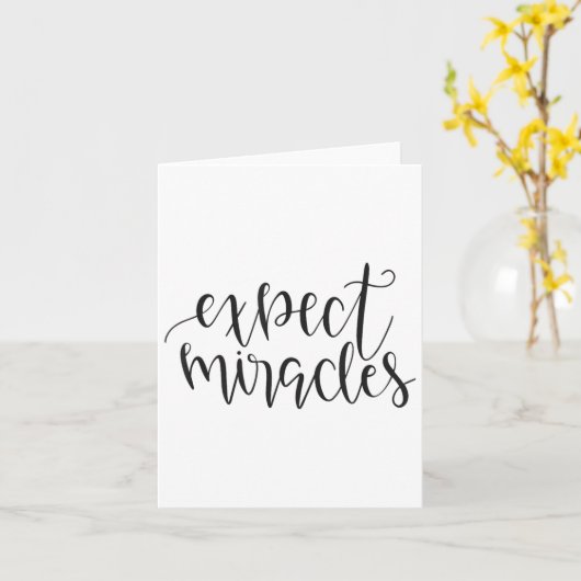 Expect Miracles Insrational Motivational Quote  カード (黄色い花)