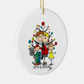 Expectant Family Gray Dog セラミックオーナメント (右)