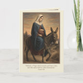 Expectant Mary Christmas Blessings with Isaiah 7:1 シーズンカード (正面)