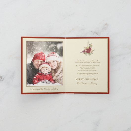 Expectant Mother Mary Magnificat Scripture シーズンカード (内部)