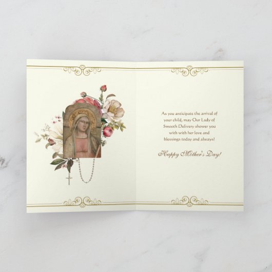 Expectant Mother Pregnancy Religious Mothers Day カード (内部)