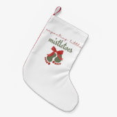 Expecting a Little Mistletoes Christmas Pregnancy スモールクリスマスストッキング (正面 (吊り時))