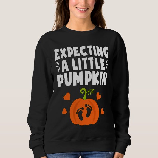 Expecting A Little Pumpkin Halloween Pregnant Mom  スウェットシャツ (正面)