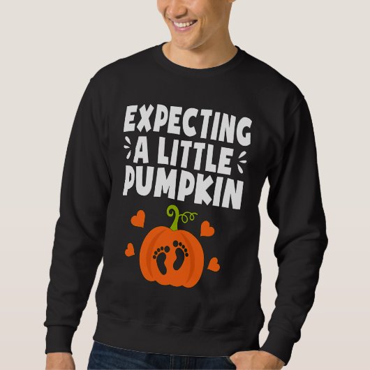 Expecting A Little Pumpkin Halloween Pregnant Mom スウェットシャツ (正面)
