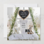 Expecting baby Floral Pregnancy Announcement card 案内状 (正面)