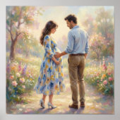Expecting Couple Impressionist Style Art  ポスター (正面)