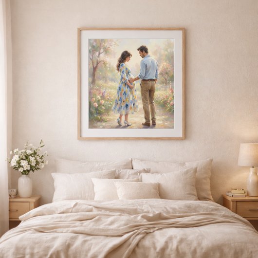 Expecting Couple Impressionist Style Art  ポスター
