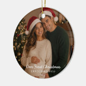 Expecting Parents First Christmas Photo セラミックオーナメント (左)