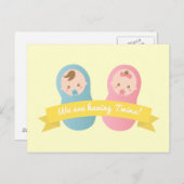 Expecting Tuins – かわいい男の赤ちゃんと女の子 ポストカード (正面/裏面)