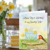 Expecting Wife Happy March Birthday Daffodils カード
