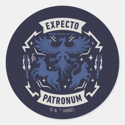 Expecto Patronum Vintage Silhouette Graphic ラウンドシール (正面)