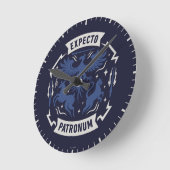 Expecto Patronum Vintage Silhouette Graphic ラウンド壁時計 (傾斜)