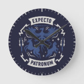 Expecto Patronum Vintage Silhouette Graphic ラウンド壁時計 (正面)