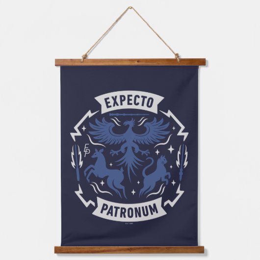 Expecto Patronum Vintage Silhouette Graphic 吊り下げ型タペストリー (正面)