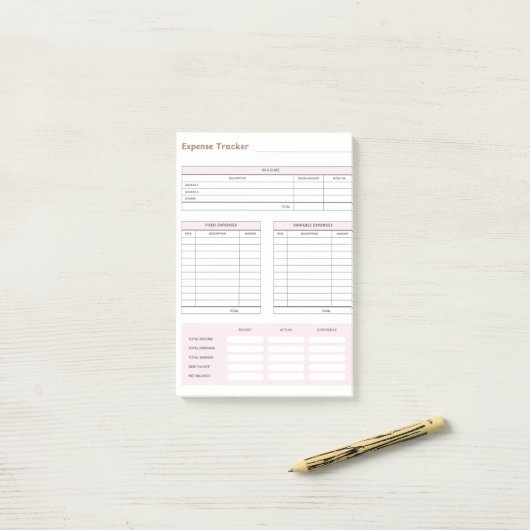 Expense Tracker Notes ポストイット (デスク上)