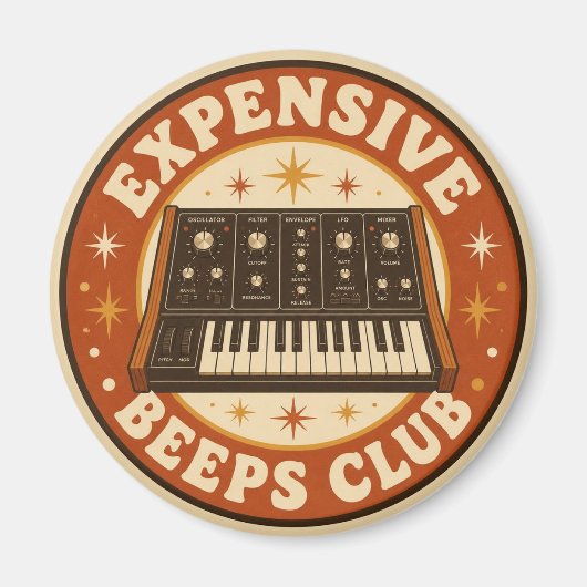 Expensive Beeps Club – Lustiger Synth Nerd マグネット (正面)