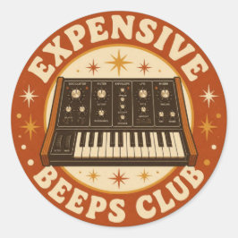 Expensive Beeps Club – Lustiger Synth Nerd ラウンドシール