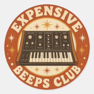 Expensive Beeps Club – Lustiger Synth Nerd ラウンドシール