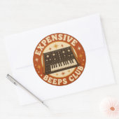 Expensive Beeps Club – Lustiger Synth Nerd ラウンドシール (封筒)