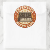 Expensive Beeps Club – Lustiger Synth Nerd ラウンドシール (バッグ)
