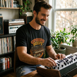 Expensive Beeps Club – Lustiges Synth Nerd Tシャツ
