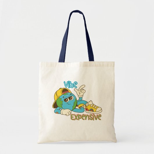 Expensive Vibe – Cool Retro Earth Character Design トートバッグ (正面)