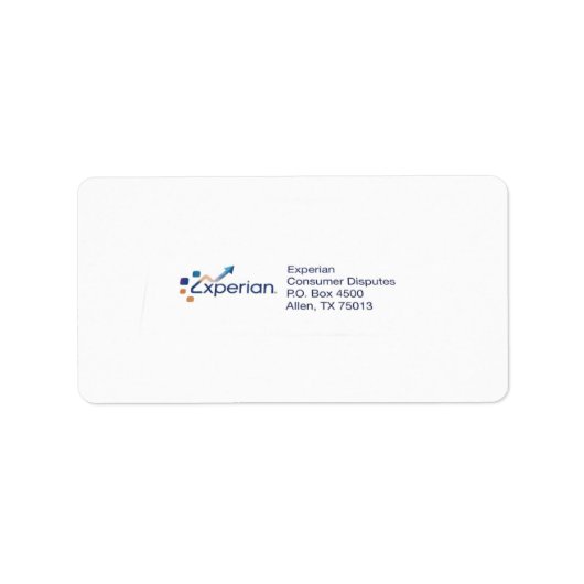 Experian 郵便ラベル ラベル (正面)