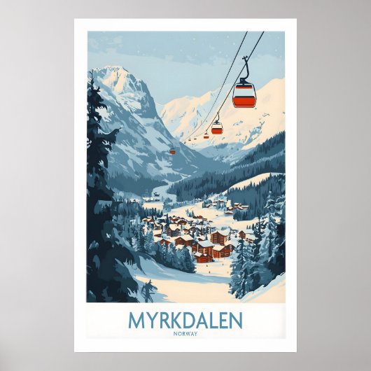 Experience Myrkdalen Stunning Ski Poster Art 1 ポスター (正面)