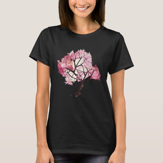 Experience the Magic of Cherry Blossoms Tree Geome Tシャツ (正面)