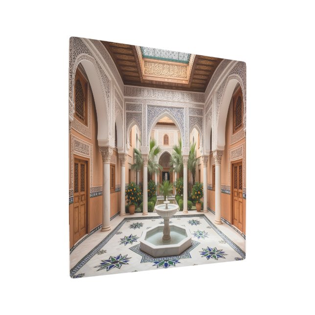 Experience the Timeless Elegance of Morocco. 🏛️✨ メタルプリント (アングル)