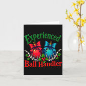 Experienced Ball Handler Funny Christmas Saying Me カード (黄色い花)