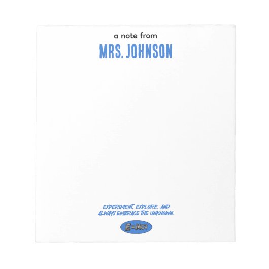 Experiment Explore Embrace Unknown | Science ノートパッド (正面)