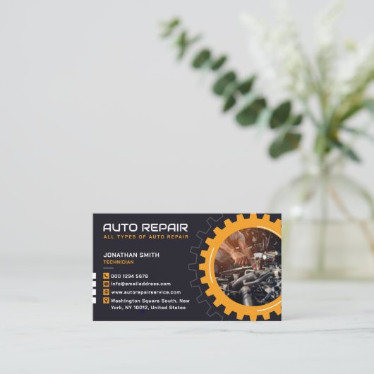 Expert Auto Repair, Car Service, Mechanic & Garage 名刺 (スタンド正面)