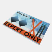 Experts Only Sign Doormat, Skiing ドアマット (アングル)
