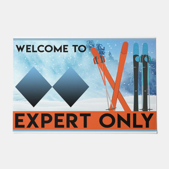 Experts Only Sign Doormat, Skiing ドアマット (正面)