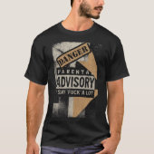 Explicit Content Warning Distressed Art Tシャツ (正面)