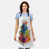 Exploding Colourful Cake エプロン (着用した状態)