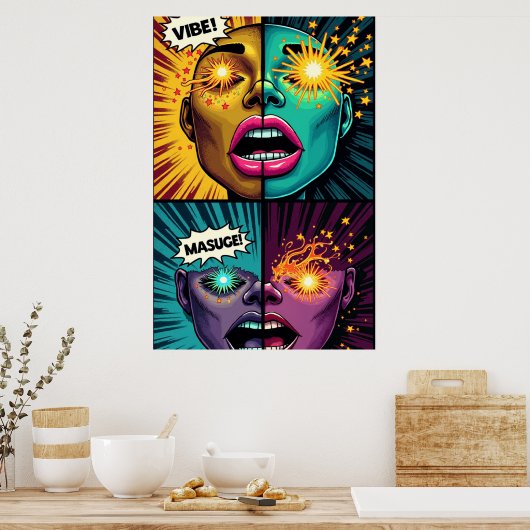 Exploding Eyes Pop Art Poster ポスター (キッチン)