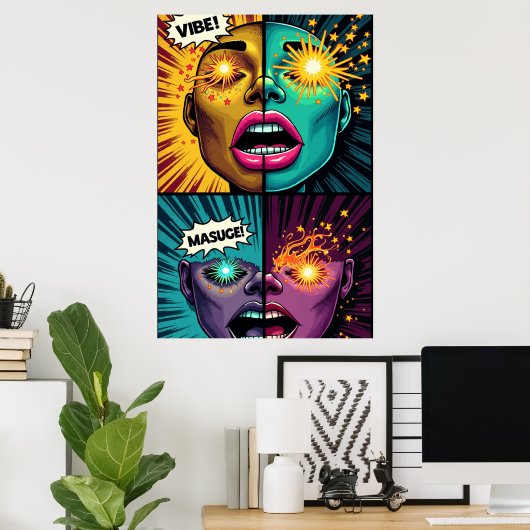 Exploding Eyes Pop Art Poster ポスター (ホームオフィス)
