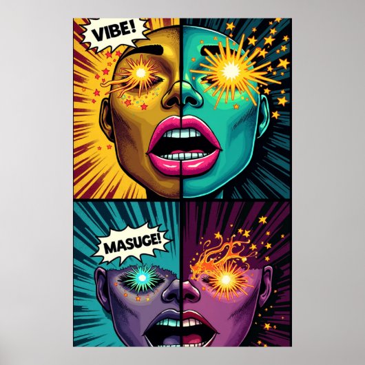 Exploding Eyes Pop Art Poster ポスター (正面)