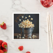 Exploding Popcorn In Metal Bucket スタンダードカクテルナプキン (インサイチュ)