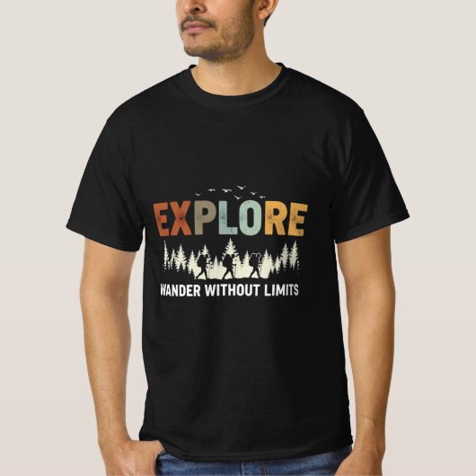 EXPLORE – 制限なく移動 Tシャツ (正面)