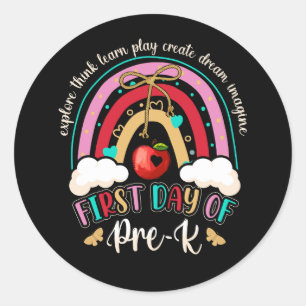 Explore 考え 学 Rainbow Happy First Day O ラウンドシール