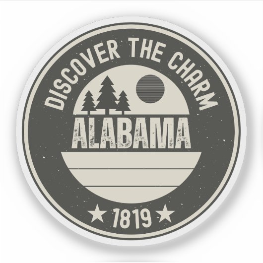 Explore Alabama – すべての恋人のためのデザイン シール (正面)