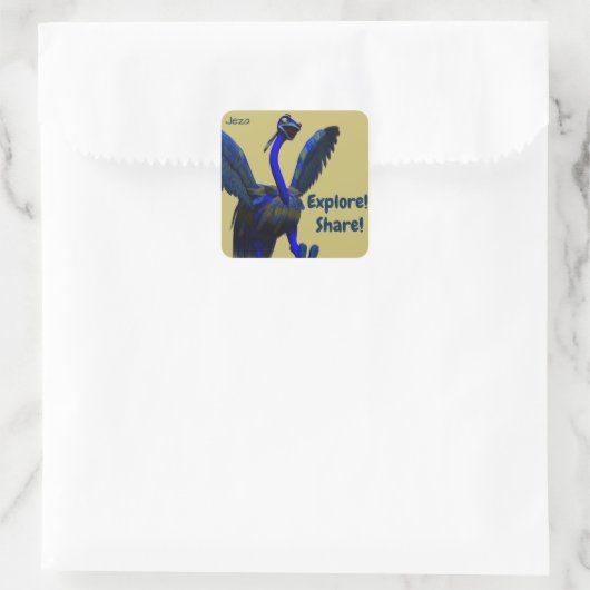 Explore and Stickers共有 スクエアシール (バッグ)