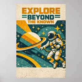 Explore Beyond the Known — Retro Space Voyage ポスター